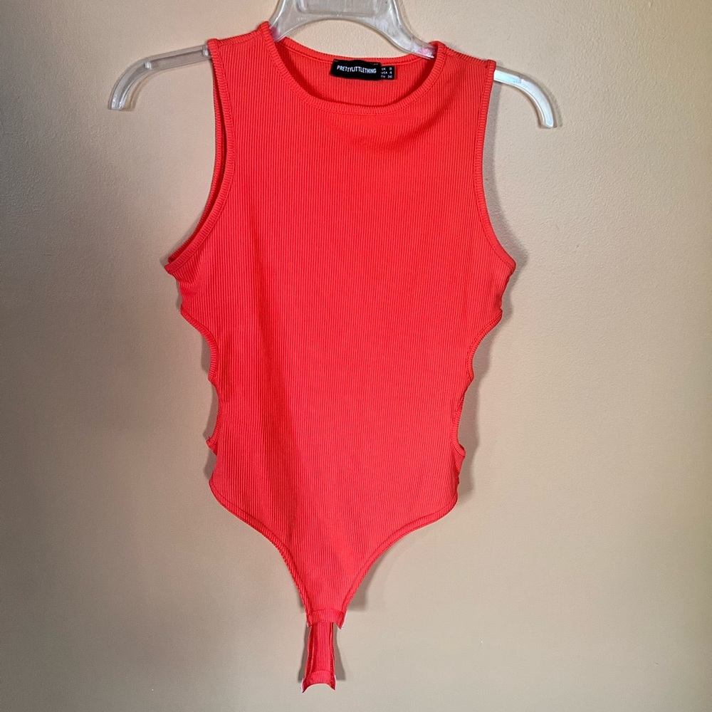 Pretty Little Thing PLT high neck bodysuit with side cut outs